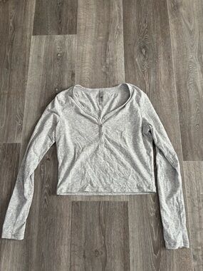 Skims vintage long sleeve crop Henley